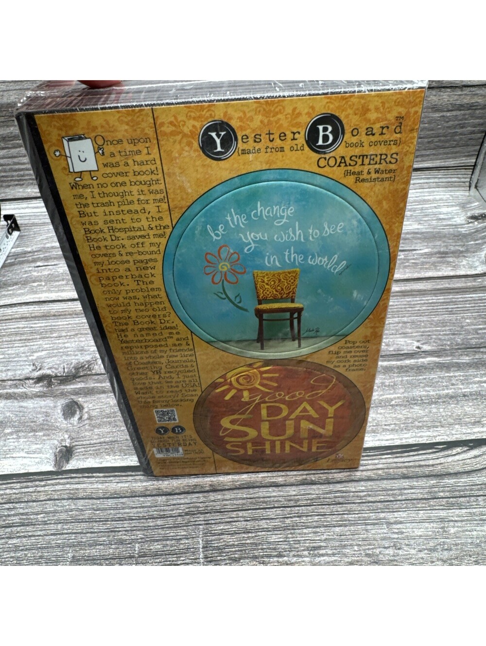 Vintage Yester Board Book Cover Coasters Made In USA Rare Sealed 24 Coasters